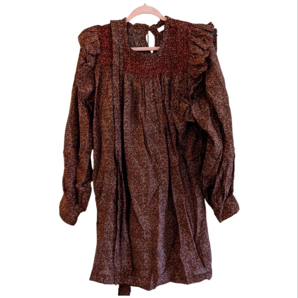 Doen Mini Dress in Metallic Brown and Copper Speckle